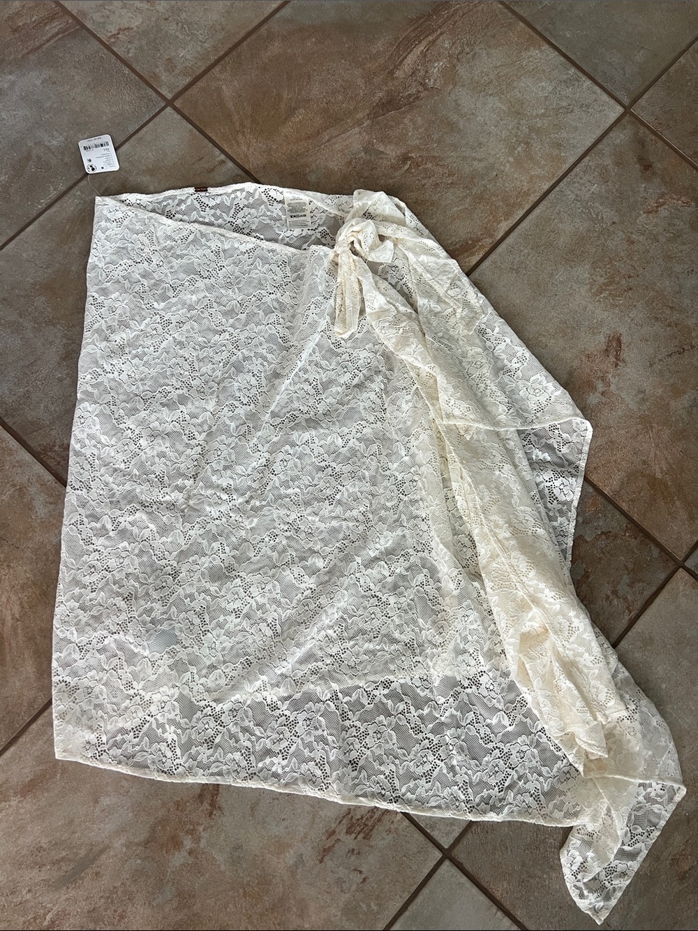 Free People Ivory Lace Wrap Skirt